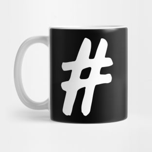 white hashtag Mug